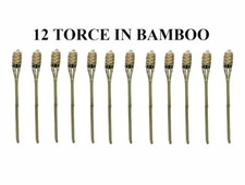 Set 12 Torches En Bambou pour Citronnelle Ou Éclairage Hauteur Sélectionnable
