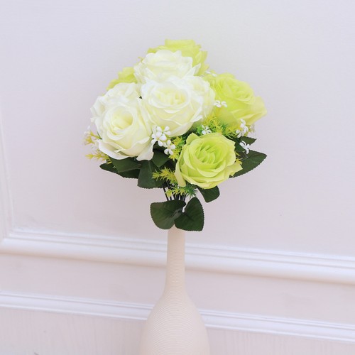 Pcs rose artificielle en - rose,