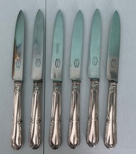 6 Couteaux À Dessert Métal Argenté 