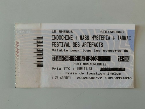 Ticket concert indochine - ticket,