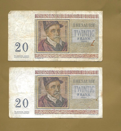 Lot billets belge - de, 20