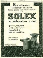 Vintage 1925 Solex Goudard & Menesson Carburetor Magazine Issue Advertising