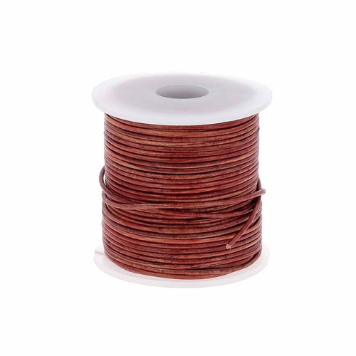 Lacet cuir teinté rond - cuir,