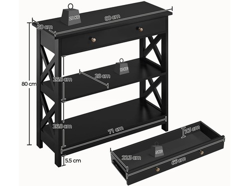 Table console 613976 noir - de,