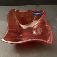VILLEROY BOCH VINTAGE RED GLASS RAMEQUIN RAVIER DISH 13cm