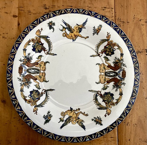 Grand plat faience gien - en,