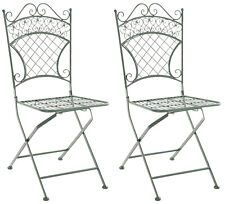 Lot de 2 Chaises de jardin pliables Adelar en fer forgé pour Terrasse Ou Balcon