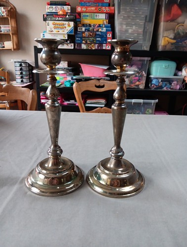 Paire bougeoirs métal - bougeoirs, en