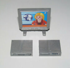 Playmobil Lot Accessoire Equipement Salon TV Ecran Plat Gris Métal + 2 Lecteurs
