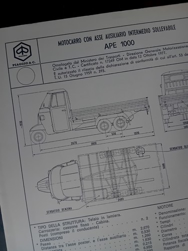 Piaggio ape 1000 motocarro - ape, 2
