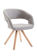 Chaise de salle à manger élégante Suez en Tissu avec accoudoirs et Pieds en Bois