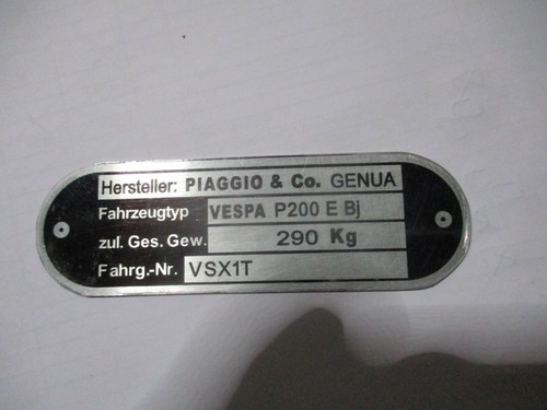 Plaque identification id - d'identification,