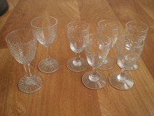 ANTIQUE 19st ART BISTRO ALCOHOL BAR CRYSTAL LIQUEUR GLASSES SERIES SIZE 2