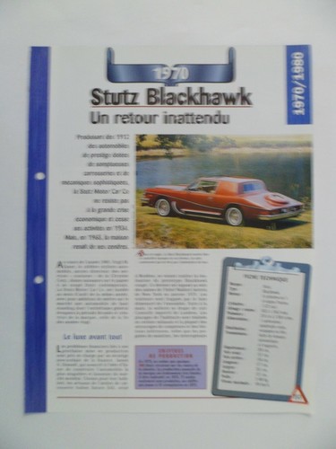 Carte fiche auto stutz - fiche,