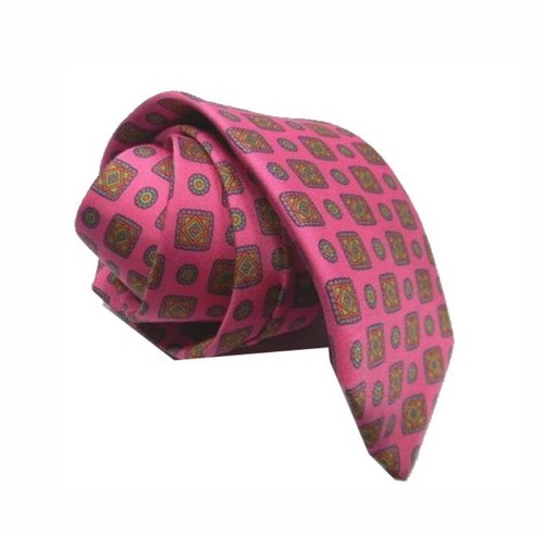 Cravate soie fuchsia fantaisie - soie,