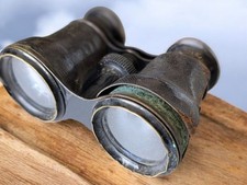 Anciennes Jumelles En Laiton Et Cuir