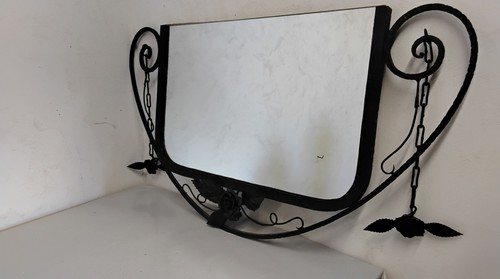 Miroir mural fer forgé - miroir, en