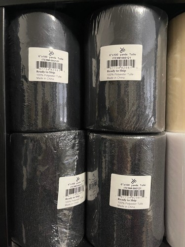 Black tulle 100 yard roll