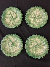 Vtg Fitz & Floyd Vegetable Garden Peas 7" Canape Plate Set Of 4
