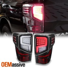 For 2016-2021 Nissan Titan LED Tail Lights Brake Lamps Black Housing Assemblies