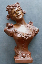 Sculpture Statue Buste Jeune