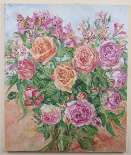 Tableau vintage huile sur - huile,