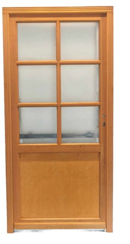 Porte service bois vitree - bois,