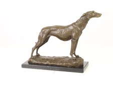 Bronze Hunting Dog Sculpture on Black Marble after Emanuel Fremiet