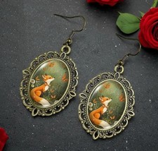 Boucles d’Oreilles Renard Vintage en Métal Couleur Bronze - Bijoux des Lys