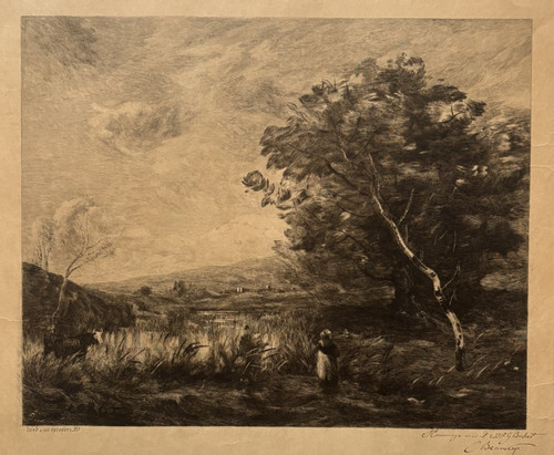 Etang ville avray - ville, gravure