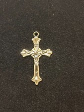 silver metal cross pendant, crucifix for necklace