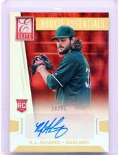 2015 ELITE #10 R.J. ALVAREZ AUTOGRAPH "REFRACTOR" ROOKIE RC #38/75, OAKLAND A'S