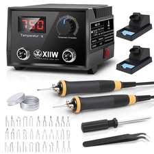 Machine à pyrographie 100 W brûleur à bois avec 2 stylos et 33 pointes métall...