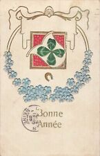 ILLUSTRATED CP WAFFLE GOOD YEAR FRAME CLOVER FLOWERS GOLDEN HORSESHOE