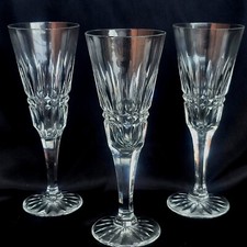 VAL SAINT LAMBERT - 3 FLÛTES À  CHAMPAGNE EN CRISTAL TAILLE  MODÈLE MÉRY ESNEUX