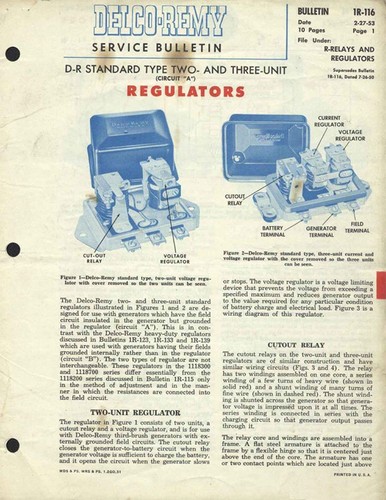 Regulateur delco remy 1953 - delco-remy,