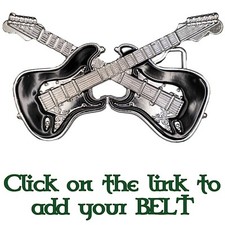 Croisées Guitare Électrique Métal Boucle Ceinture Motard UK Musique Rock