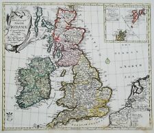 BRITISH ISLES, Britain, Leonhard Euler original antique map c1760