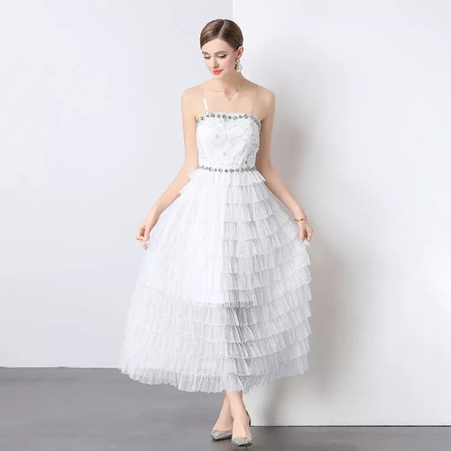 Robe longue blanche - longue, femme