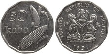 Nigeria - 50 KOBO 1991 - Acier