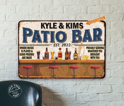 Personalized patio bar sign - personalized,