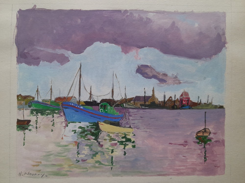 Peinture ancienne vue - peinture,