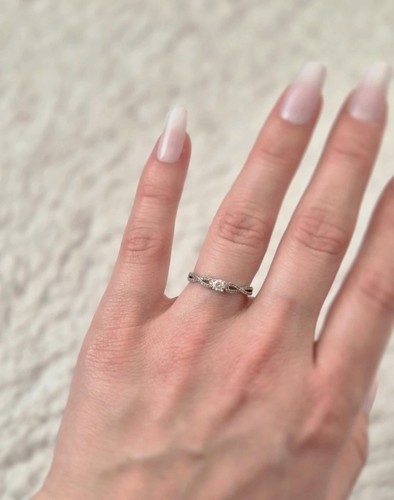 Bague solitaire blanc 18 - bague,