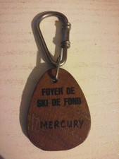 MERCURY CROSS-COUNTRY SKI FIREPLACE Wooden Advertising KEYRING 
