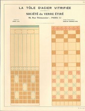PARIS (IX°) STE DU GLASS ETIRE / TOLE STEEL / ART NOUVEAU / ADVERTISING 1916
