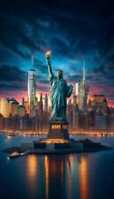 Plaque métal  statue de la