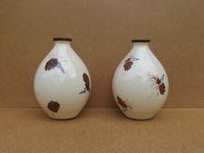 Boch la louviere Paire de vases en faïence craquelées émaillée