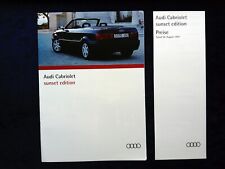 Audi 80 B4 convertible convertible Sunset Edition brochure 8.1993 with the price list