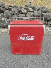Vintage Coca-Cola Red Metal Ice Chest Cooler 1940-1950s Patina