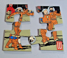 TINTIN -MINI PUZZLE 4 PIECES -MAGNET -advertising LU - after Hergé. 1992.VGC